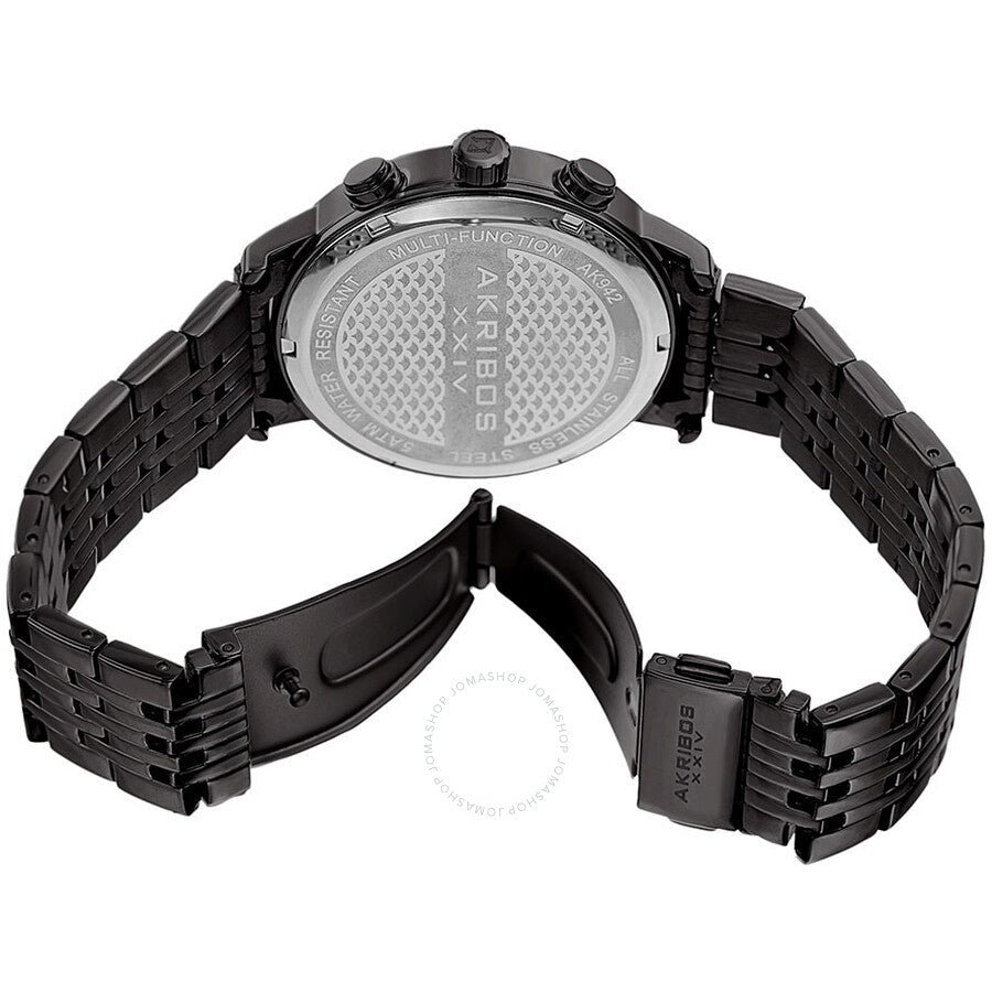 Akribos XXIV Black Dial Dual Time Men's Watch AK942BK - The Watches Men & Co #3