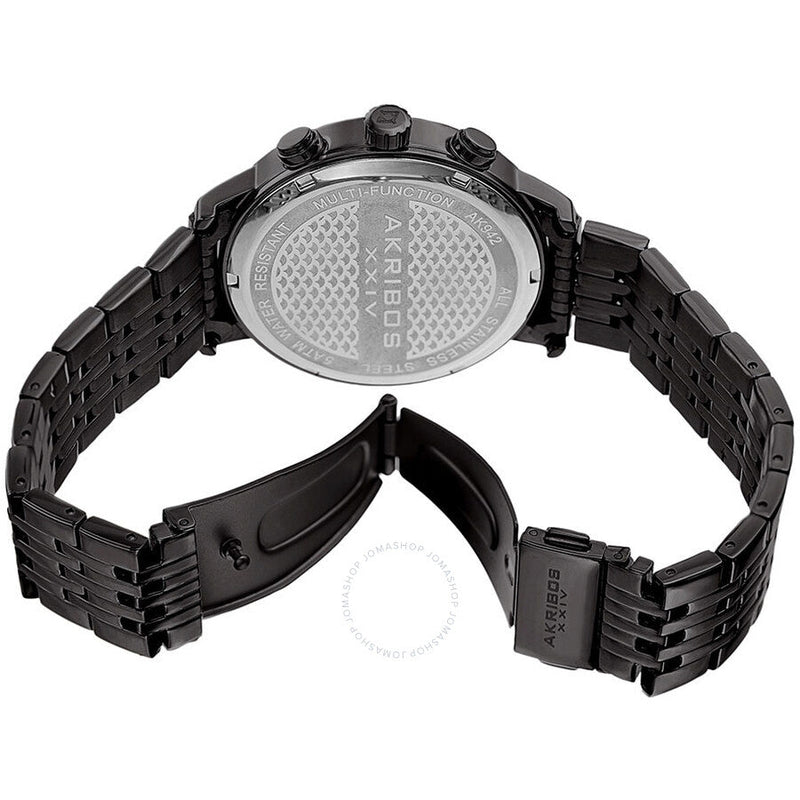 Akribos XXIV Black Dial Dual Time Men's Watch AK942BK - The Watches Men & Co #3