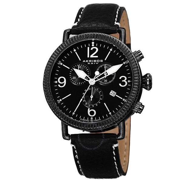 Akribos XXIV Black Dial Black Ion-plated Men's Watch AK753BK - The Watches Men & Co