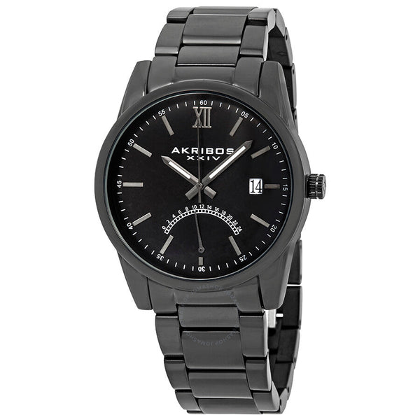 Akribos XXIV Black Dial Black Ion-plated Men's Watch AK962BK - The Watches Men & Co