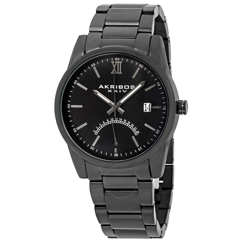 Akribos XXIV Black Dial Black Ion-plated Men's Watch AK962BK - The Watches Men & Co
