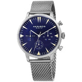 Akribos XXIV Blue Dial Stainless Steel Mesh Men's Watch AK1027BU - The Watches Men & Co