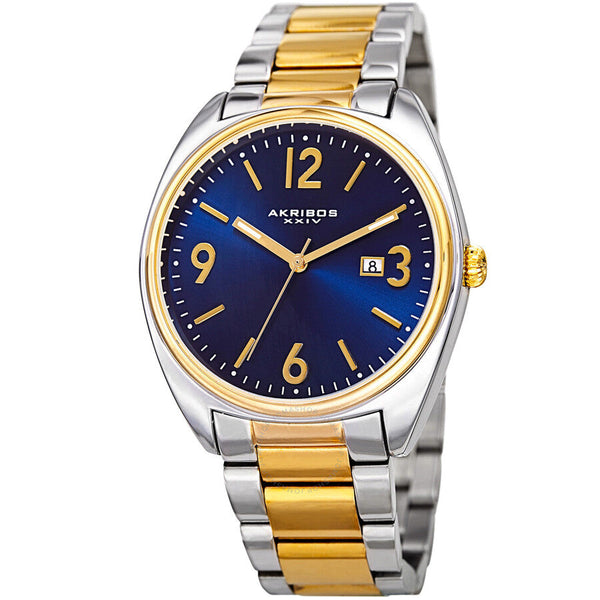 Akribos XXIV Blue Dial Two-tone Men's Watch AK957TTG - The Watches Men & Co