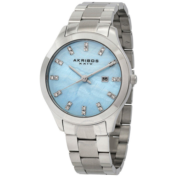 Akribos XXIV Blue Mother of Pearl Dial Ladies Watch AK954SSBU - The Watches Men & Co