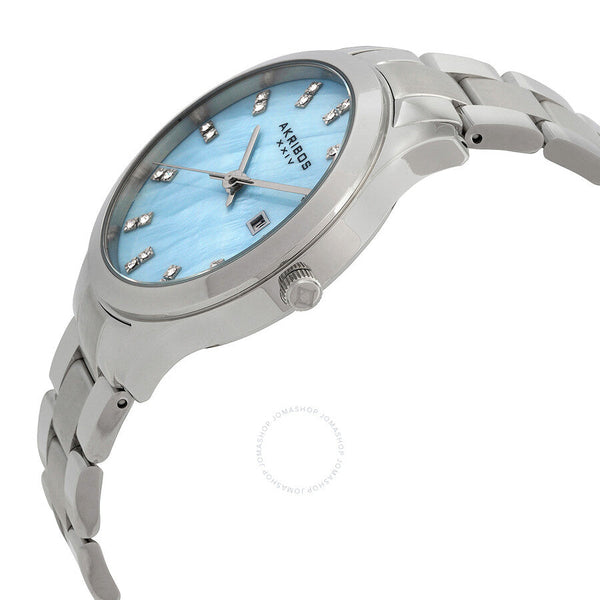 Akribos XXIV Blue Mother of Pearl Dial Ladies Watch AK954SSBU - The Watches Men & Co #2