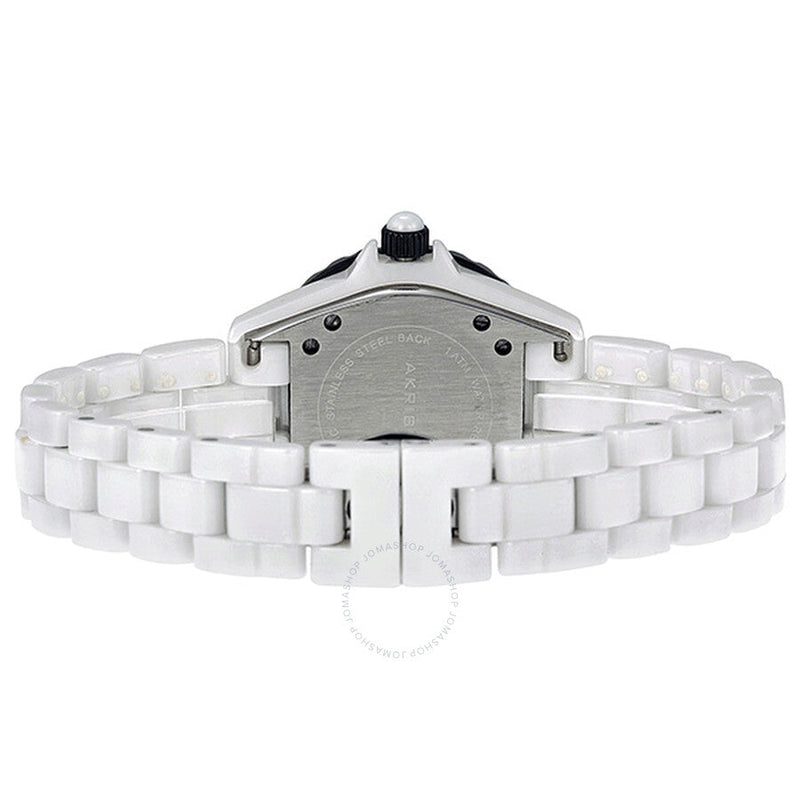Akribos XXIV Ceramic White Mother of Pearl Dial Ladies Watch AK518BKW - The Watches Men & Co #3
