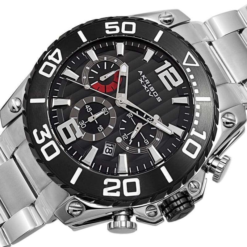 Akribos XXIV Chronograph Black Dial Men's Watch AK639BKS - The Watches Men & Co #2