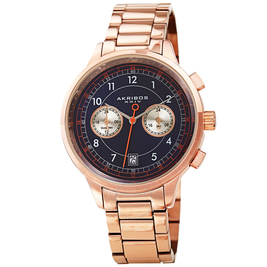 Akribos XXIV Chronograph Blue Dial Men's Watch AK1071RGBU - The Watches Men & Co