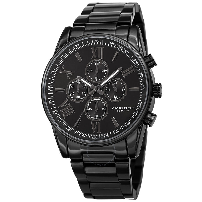 Akribos XXIV Chronograph Quartz Black Dial Men's Watch AK1072BK - The Watches Men & Co