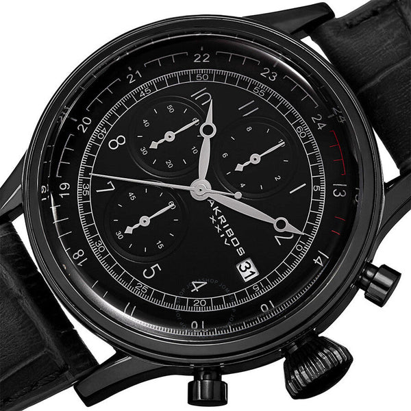 Akribos XXIV Chronograph Quartz Black Dial Men's Watch AK798BK - The Watches Men & Co #2