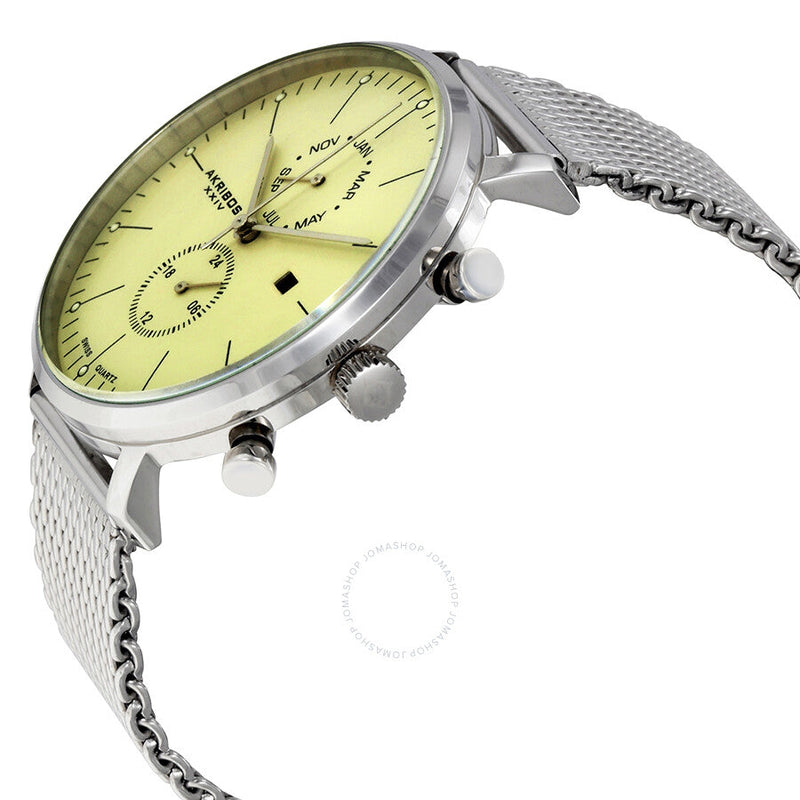 Akribos XXIV Cream Dial Stainless Steel Men's Watch AK685SS - The Watches Men & Co #2