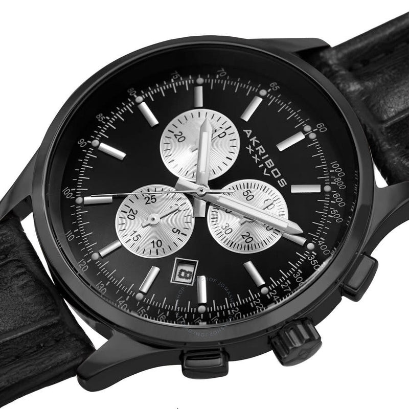 Akribos XXIV Enterprise Chronograph Quartz Black Dial Men's Watch P50132 - The Watches Men & Co #2