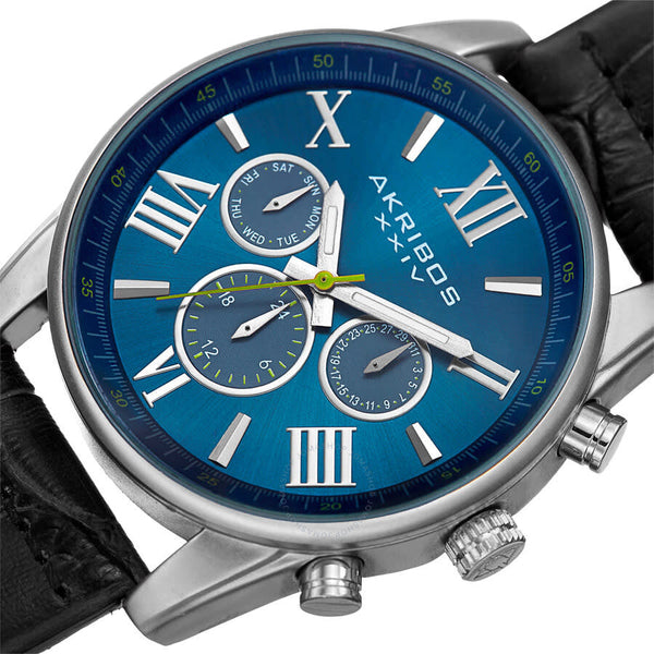 Akribos XXIV Enterprise Quartz Blue Dial Men's Watch P50151 - The Watches Men & Co #2