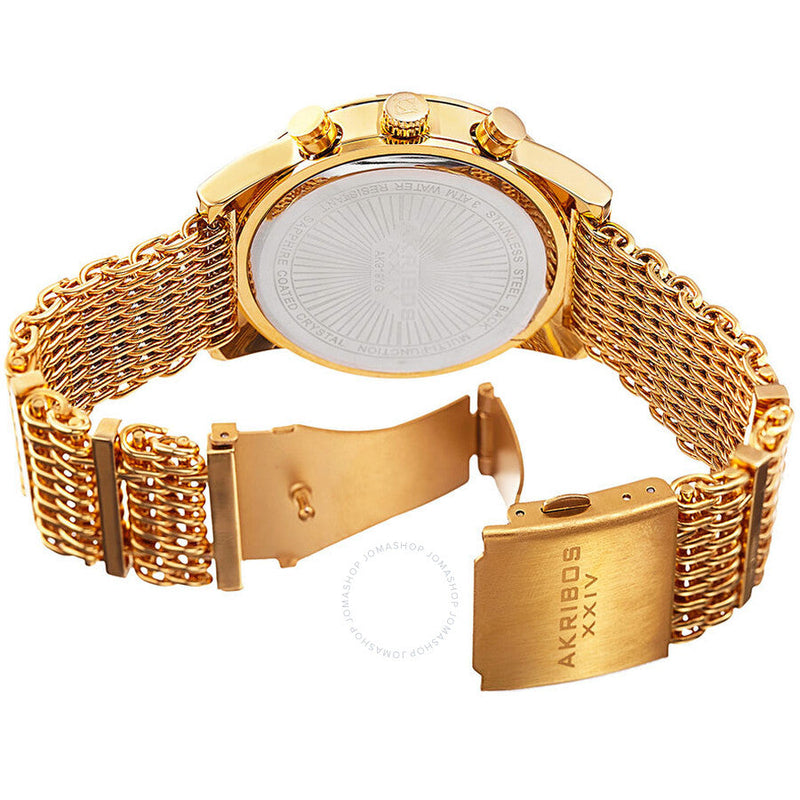Akribos XXIV Enterprise Quartz Gold Dial Men's Watch P50156 - The Watches Men & Co #3