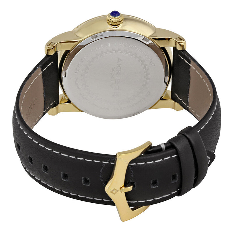 Akribos XXIV Essential Black Dial Men's Leather Watch AK913YG - The Watches Men & Co #3