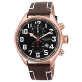 Akribos XXIV Essential Chronograph Black Dial Brown Leather Men's  Watch - The Watches Men & Co