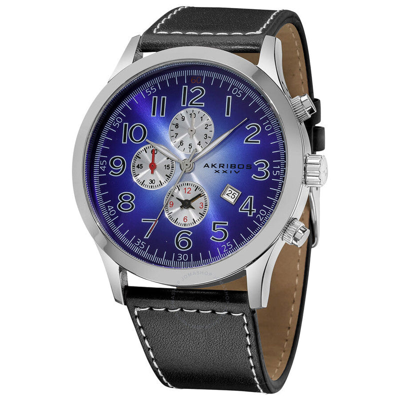Akribos XXIV Essential Chronograph Quartz Blue-White Gradient Dial Men's Watch AK603BU - The Watches Men & Co