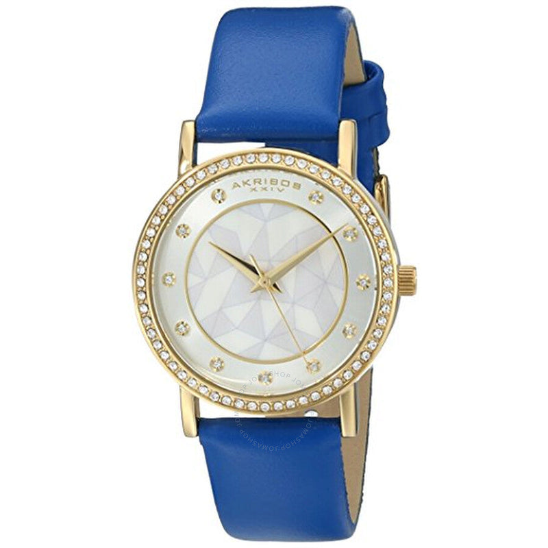 Akribos XXIV Geo-Pattern Mother of Pearl Dial Ladies Watch AK791BU - The Watches Men & Co