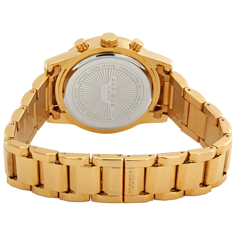 Akribos XXIV Glimmer Gold Tone Dial Ladies Multifunction Watch AK872YG - The Watches Men & Co #3