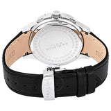 Akribos XXIV Grandiose Crystal Chronograph Steel Black Leather Men's Watch AK615SS - The Watches Men & Co #3