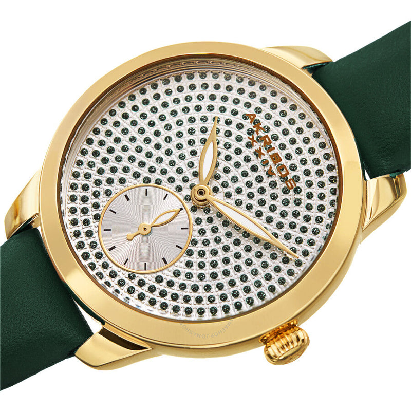 Akribos XXIV Green Dial Green Leather Ladies Watch AK1089GN - The Watches Men & Co #2