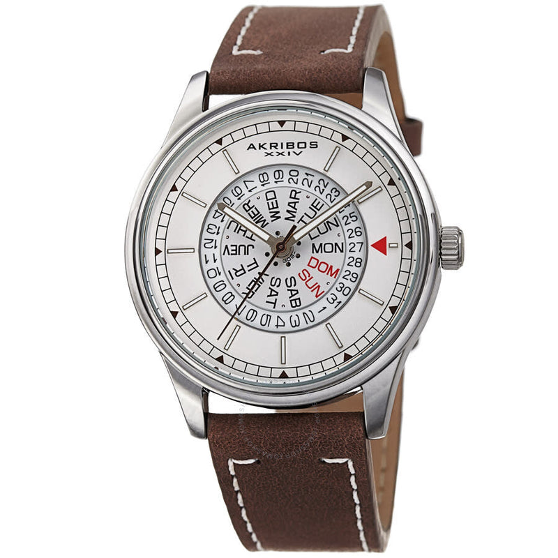 Akribos XXIV Men's Casual Quartz White Dial Men's Watch P50107 - The Watches Men & Co