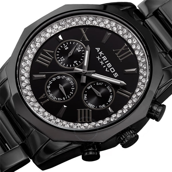 Akribos XXIV Men's Dress Chronograph Quartz Black Dial Men's Watch P50188 - The Watches Men & Co #2