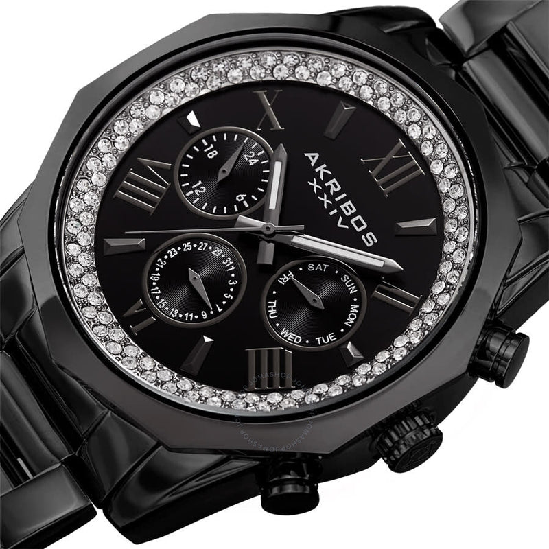Akribos XXIV Men's Dress Chronograph Quartz Black Dial Men's Watch P50188 - The Watches Men & Co #2