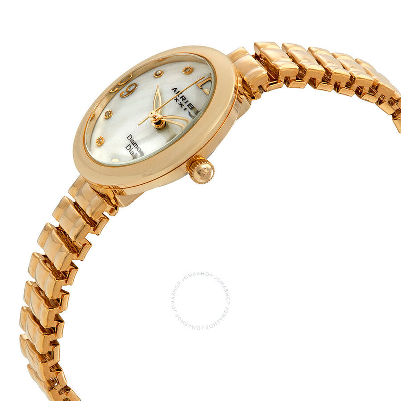 Akribos XXIV Mother of Pearl Dial Yellow Gold-tone Ladies Watch AK765YG - The Watches Men & Co #2