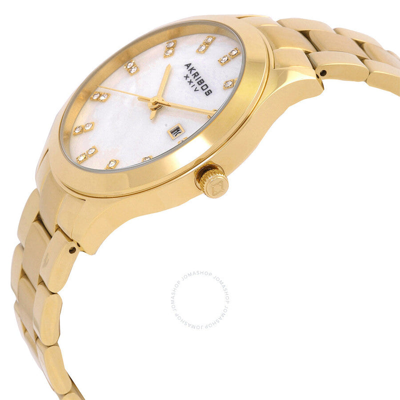 Akribos XXIV Mother of Pearl Gold-tone Ladies Watch AK954YG - The Watches Men & Co #2