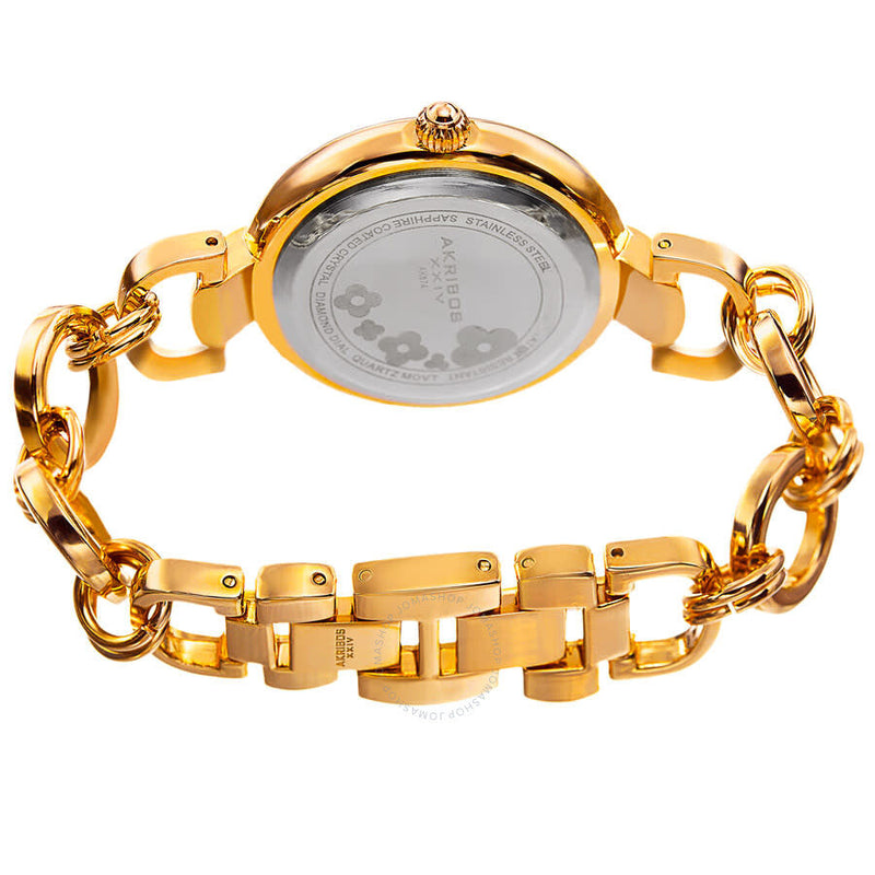 Akribos XXIV Ornate Quartz Diamond White Dial Ladies Watch P50140 - The Watches Men & Co #4