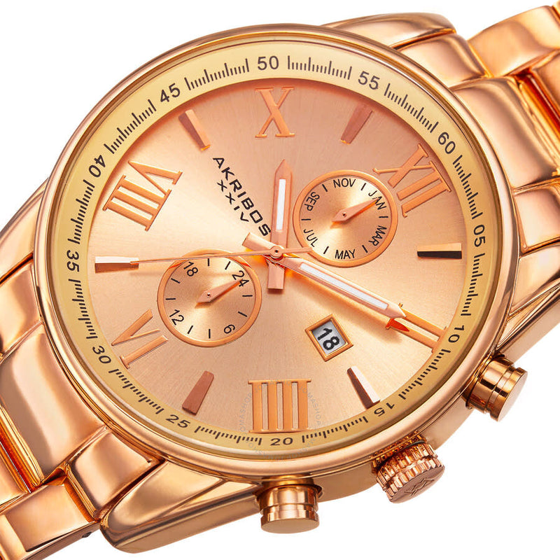Akribos XXIV Our Products Quartz Rose Gold Dial Men's Watch P50122 - The Watches Men & Co #2