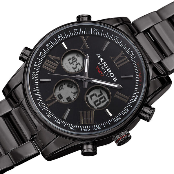 Akribos XXIV Quartz Black Dial Men's Smart Watch AK1095BK - The Watches Men & Co #2