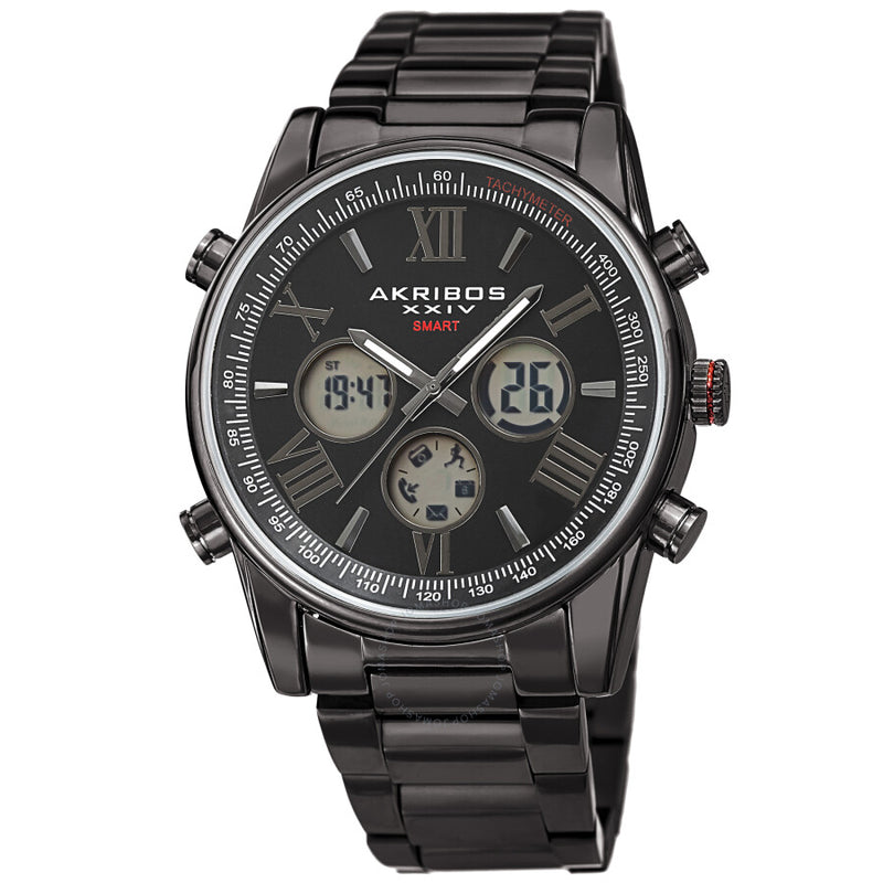 Akribos XXIV Quartz Black Dial Men's Smart Watch AK1095BK - The Watches Men & Co