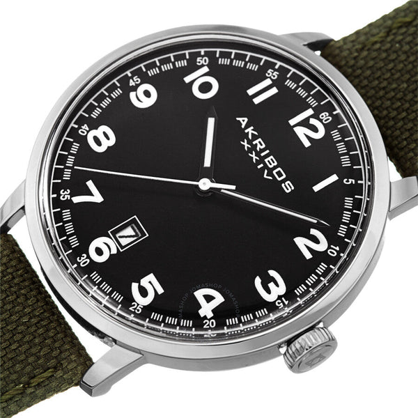 Akribos XXIV Quartz Black Dial Men's Watch AK1025SSBK - The Watches Men & Co #2