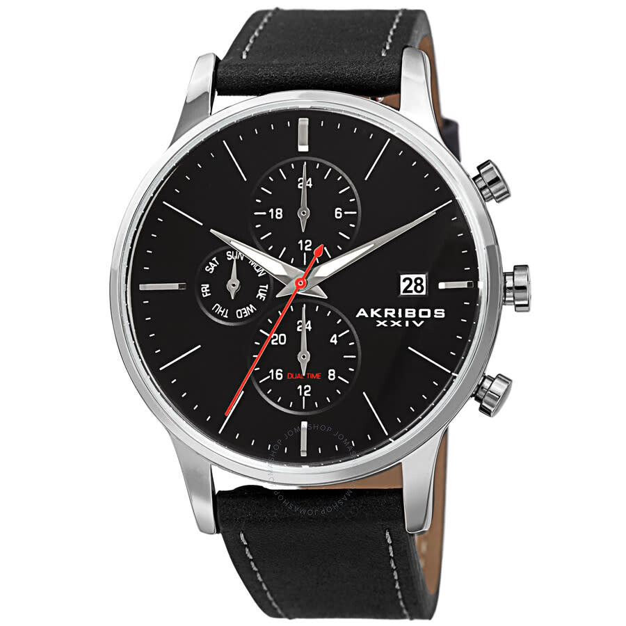 Akribos XXIV Quartz Black Dial Men's Watch AK1105SSB-S - The Watches Men & Co