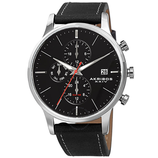 Akribos XXIV Quartz Black Dial Men's Watch AK1105SSB-S - The Watches Men & Co