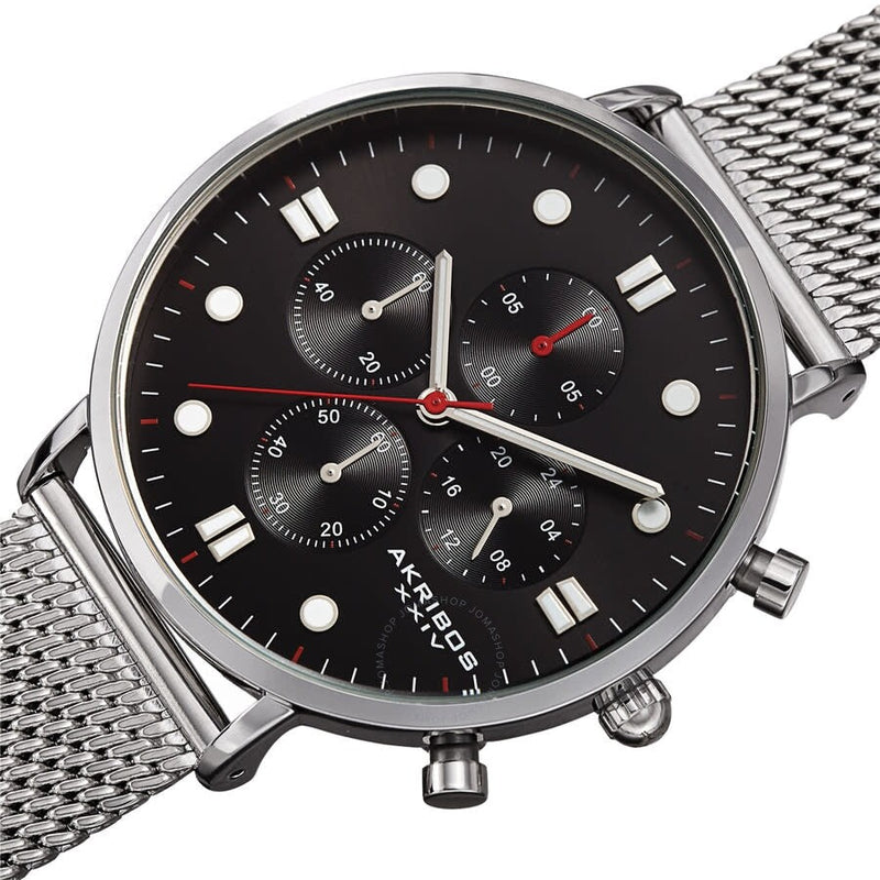 Akribos XXIV Quartz Black Dial Men's Watch AK1113SSB - The Watches Men & Co #2