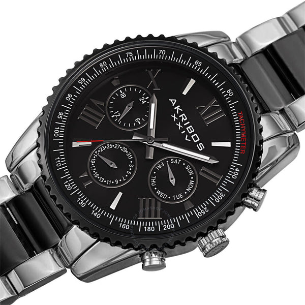 Akribos XXIV Quartz Black Dial Two-tone Men's Watch AK1099TTB - The Watches Men & Co #2