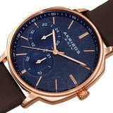 Akribos XXIV Quartz Blue Dial Brown Leather Men's Watch AK1022RGBR - The Watches Men & Co #2