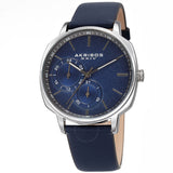 Akribos XXIV Quartz Blue Dial Blue Leather Men's Watch AK1022BU - The Watches Men & Co