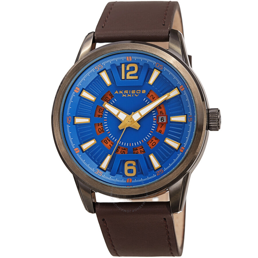 Akribos XXIV Quartz Blue Dial Men's Watch AK1079BUBR - The Watches Men & Co