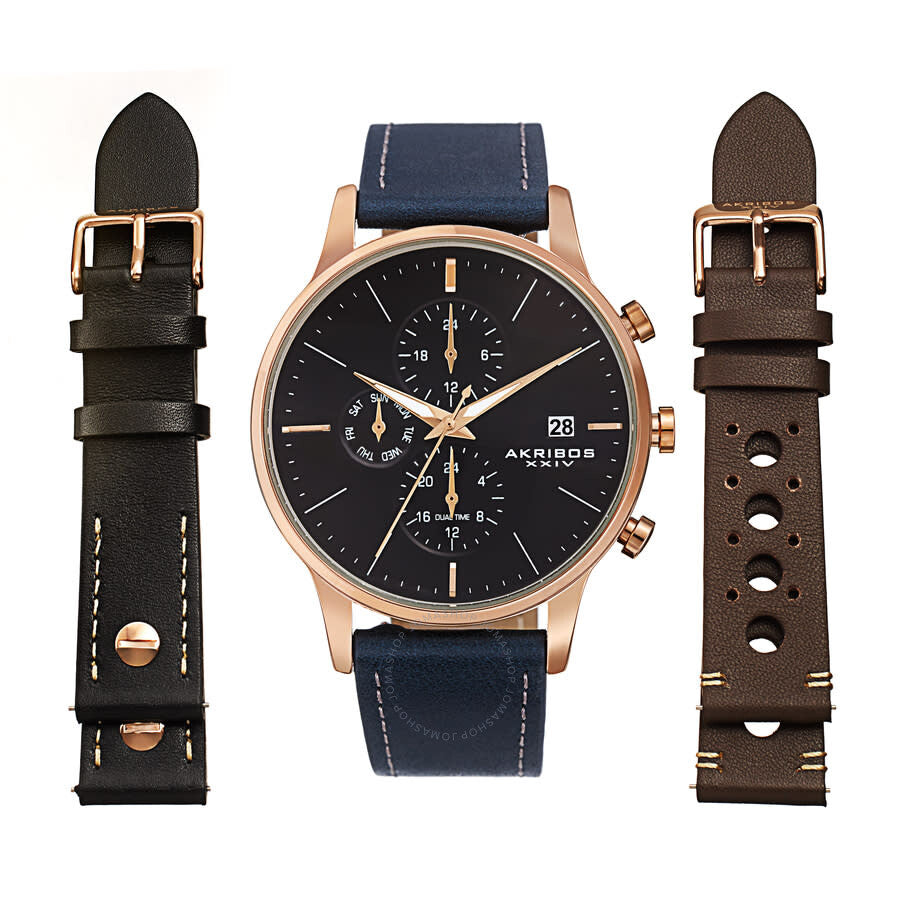 Akribos XXIV Quartz Blue Dial Men's Watch AK1105RGBU-S - The Watches Men & Co