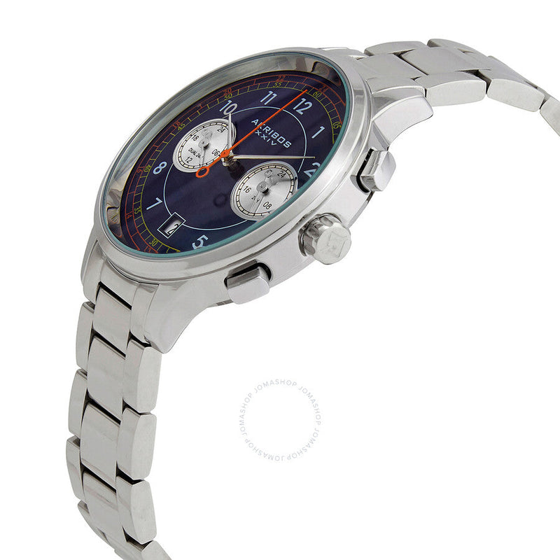 Akribos XXIV Quartz Blue Dial Stainless Steel Men's Watch AK1071SSBU - The Watches Men & Co #2