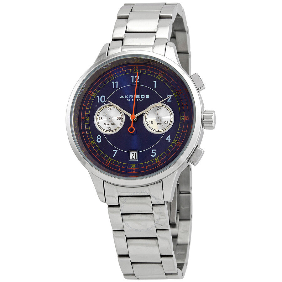 Akribos XXIV Quartz Blue Dial Stainless Steel Men's Watch AK1071SSBU - The Watches Men & Co