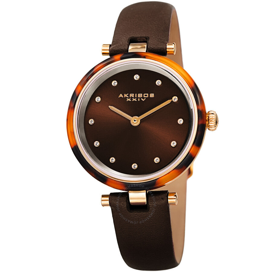 Akribos XXIV Quartz Brown Dial Ladies Watch AK1052BR - The Watches Men & Co
