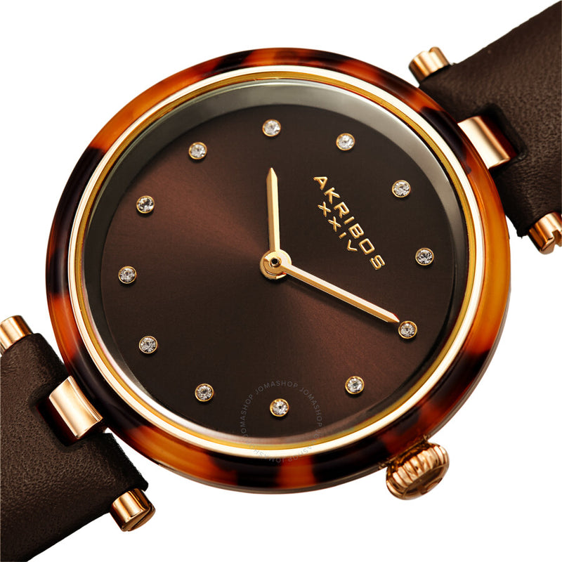 Akribos XXIV Quartz Brown Dial Ladies Watch AK1052BR - The Watches Men & Co #2