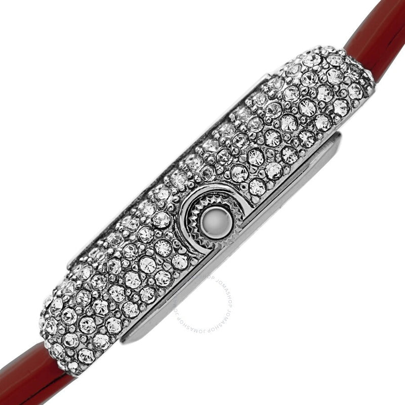 Akribos XXIV Quartz Crystal Red Dial Red Leather Ladies Watch AK1068RD - The Watches Men & Co #3