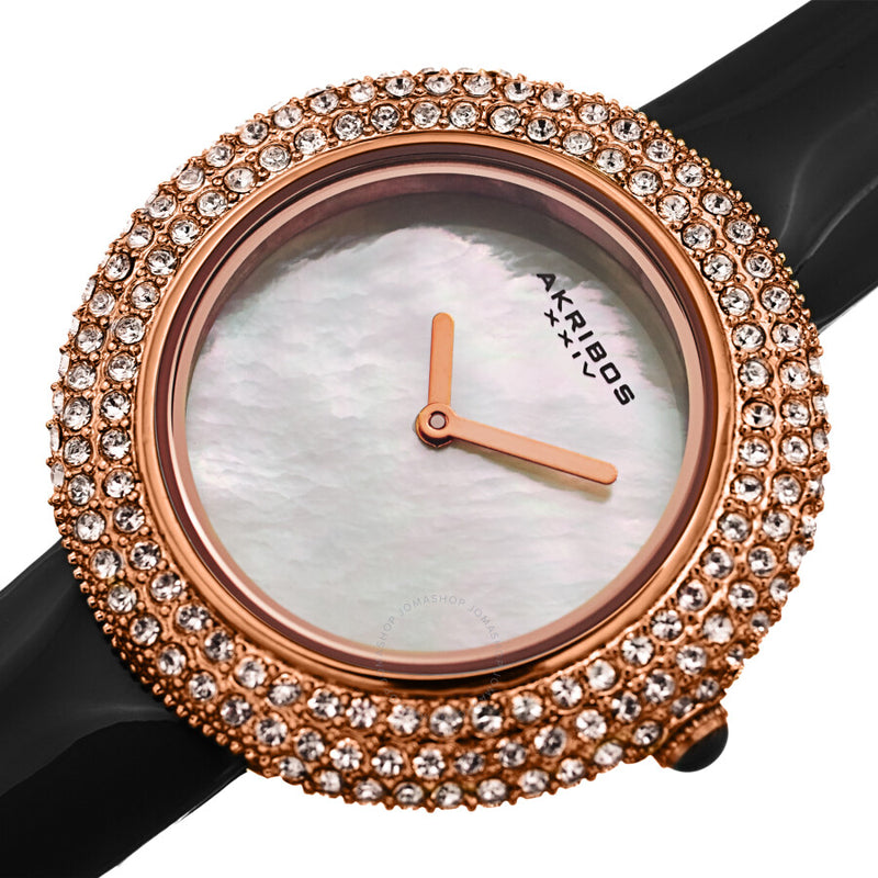 Akribos XXIV Quartz Crystal White Dial Ladies Watch AK1049BKR - The Watches Men & Co #2