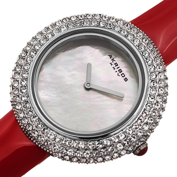 Akribos XXIV Quartz Crystal White Dial Ladies Watch AK1049RD - The Watches Men & Co #2